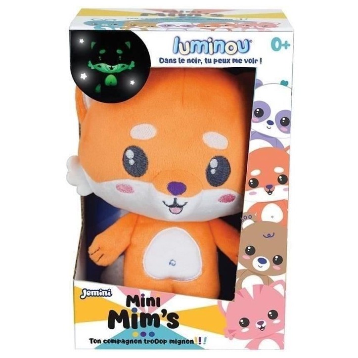 Peluche lumineuse naturelle - JEMINI - Luminou renard mini mim's - Fonctionne sans pile - +/- 15 cm Peluche lumineuse naturelle - JEMINI - Luminou renard mini mim's - Fonctionne sans pile - +/- 15 cm