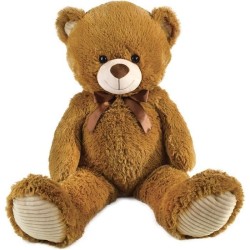 Ours en Peluche Marron avec Noeud +/- 100 cm - PLANET PLUCH - Magnifiq