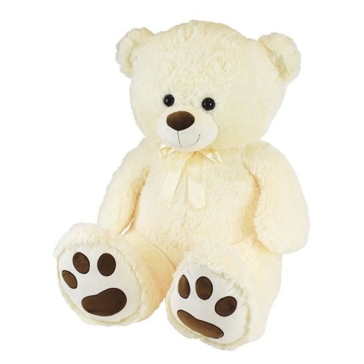 Ours Creme en Peluche avec Noeud +/- 100 cm - PLANET PLUCH - Grand ours creme de 1 metre, irrésistiblement doux. Ours Creme en Peluche avec Noeud +/- 100 cm - PLANET PLUCH - Grand ours creme de 1 metre, irrésistiblement doux.