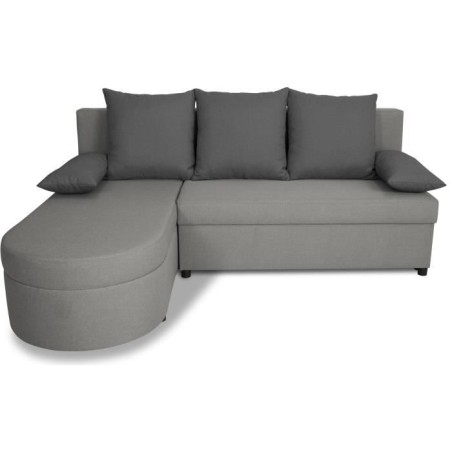 Canapé d'angle convertible réversible 3 places JEN - Tissu Gris - St