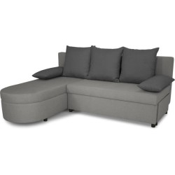 Canapé d'angle convertible réversible 3 places JEN - Tissu Gris - St