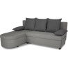 Canapé d'angle convertible réversible 3 places JEN - Tissu Gris - St