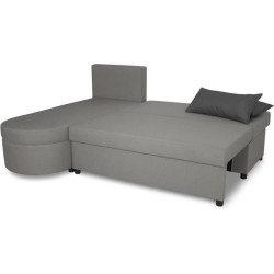 Canapé d'angle convertible réversible 3 places JEN - Tissu Gris - St