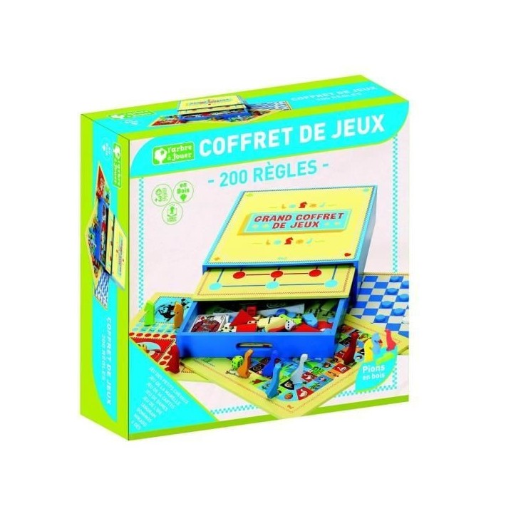 Jeu de société en bois - L'ARBRE A JOUER - Grand Coffret de Jeux - 200 Regles Jeu de société en bois - L'ARBRE A JOUER - Grand Coffret de Jeux - 200 Regles