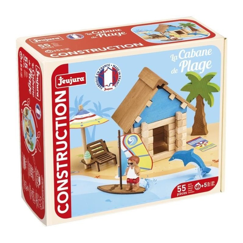 La Cabane de Plage 55 Pieces - JEUJURA - Jeu de Construction en Bois N La Cabane de Plage 55 Pieces - JEUJURA - Jeu de Construction en Bois N