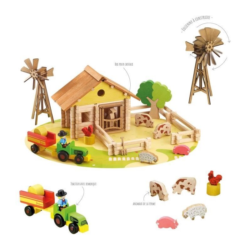 Ma ferme en bois - Jeu de construction - JEUJURA - 145 pieces Ma ferme en bois - Jeu de construction - JEUJURA - 145 pieces