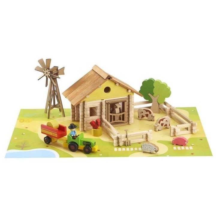 Ma ferme en bois - Jeu de construction - JEUJURA - 145 pieces Ma ferme en bois - Jeu de construction - JEUJURA - 145 pieces