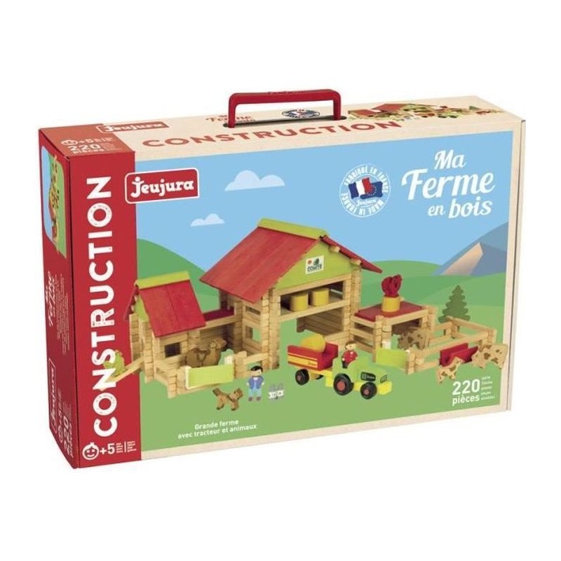 JEUJURA Grande ferme avec tracteur et animaux - 220 pieces JEUJURA Grande ferme avec tracteur et animaux - 220 pieces