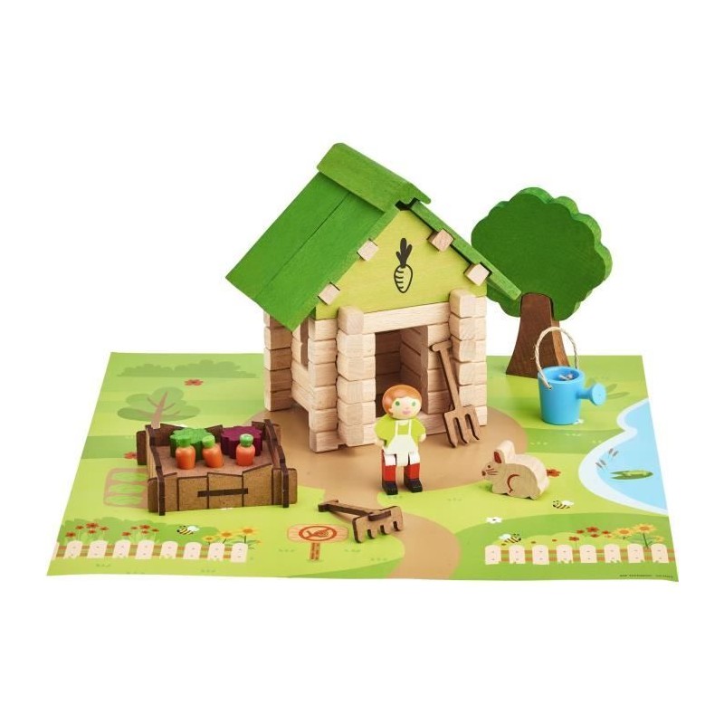 La Cabane du Jardinier 60 Pieces - JEUJURA - Jeu de Construction en Bo La Cabane du Jardinier 60 Pieces - JEUJURA - Jeu de Construction en Bo