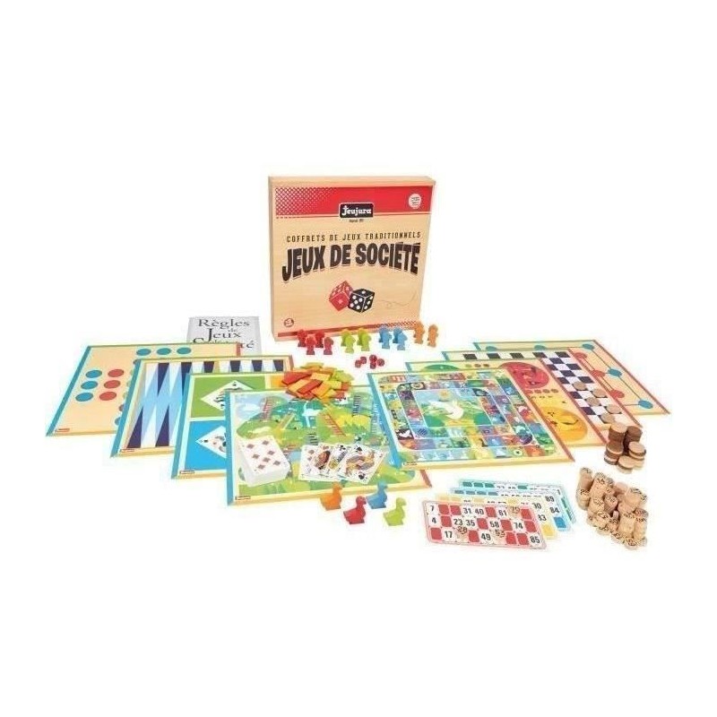 JEUJURA Coffret de Jeux de société traditionnels - Coffret en bois JEUJURA Coffret de Jeux de société traditionnels - Coffret en bois