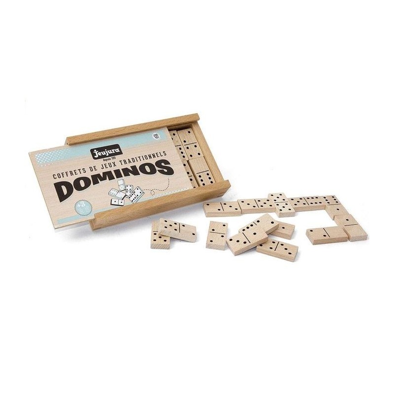 JEUJURA - Jeu de Dominos en Bois - Coffret en Bois - Garçon et Fille JEUJURA - Jeu de Dominos en Bois - Coffret en Bois - Garçon et Fille