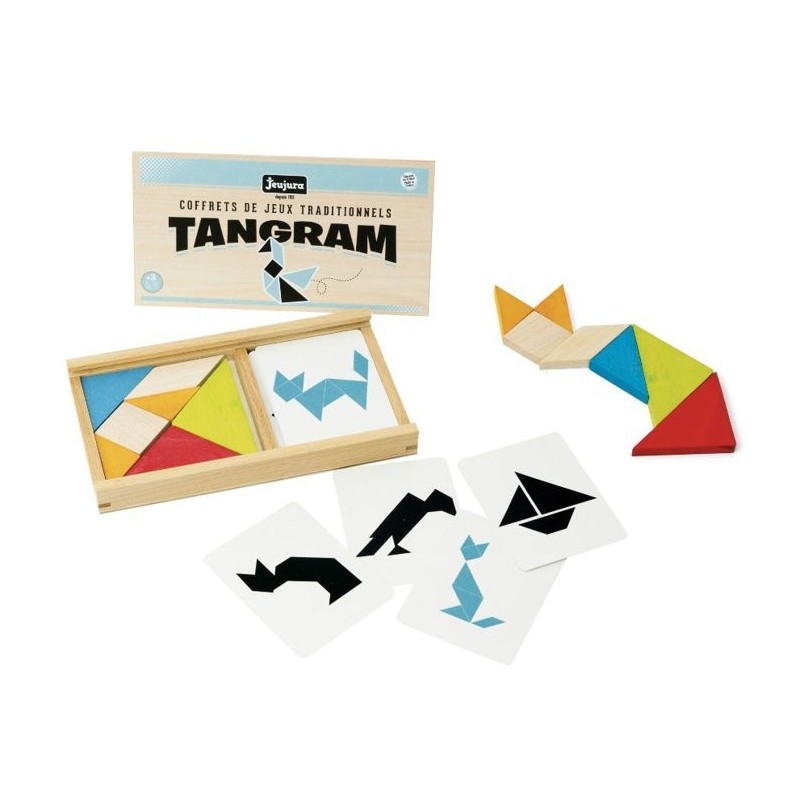 Jeu de tangram en bois - JEUJURA - 8144 - Coffret en bois - 7 pieces - Jeu de tangram en bois - JEUJURA - 8144 - Coffret en bois - 7 pieces -