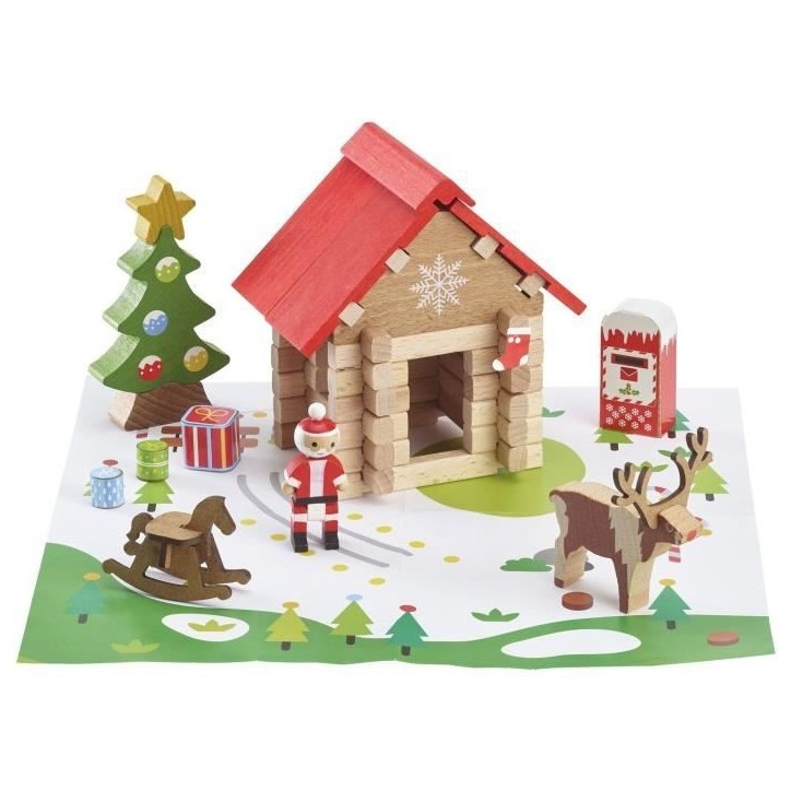 La cabane du Pere Noël - Jeu de construction - JEUJURA - 60 pieces La cabane du Pere Noël - Jeu de construction - JEUJURA - 60 pieces