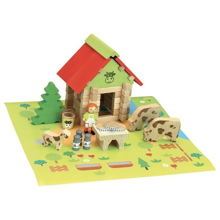 Jeu de construction en bois - JEUJURA - La Maison du Comte - 50 pieces - Rouge - Multicolore - Mixte Jeu de construction en bois - JEUJURA - La Maison du Comte - 50 pieces - Rouge - Multicolore - Mixte