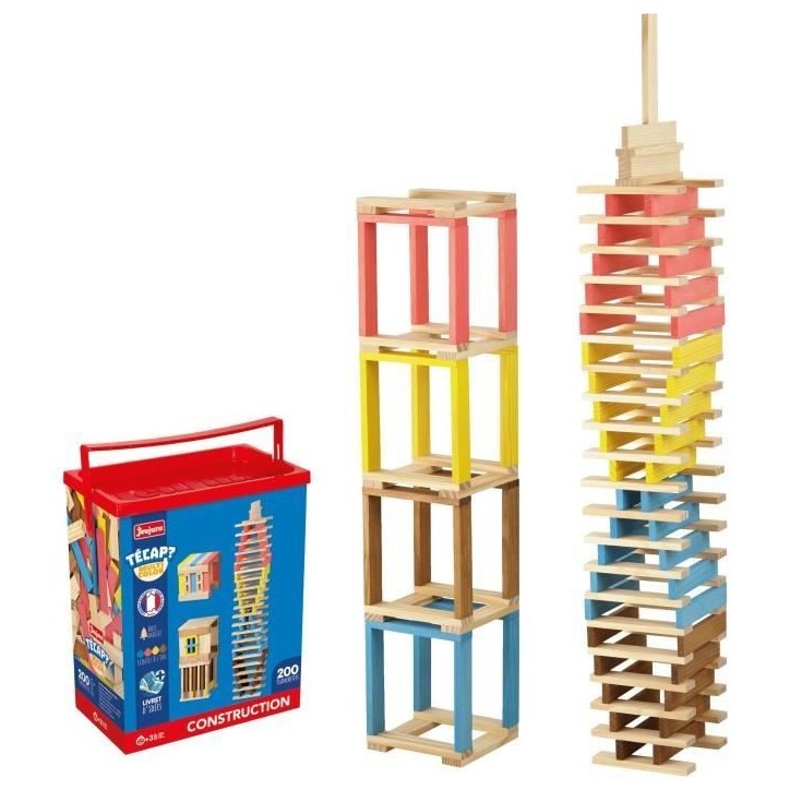 Técap Multicolor - Jeu d'équilibre et de construction - JEUJURA - 200 pieces