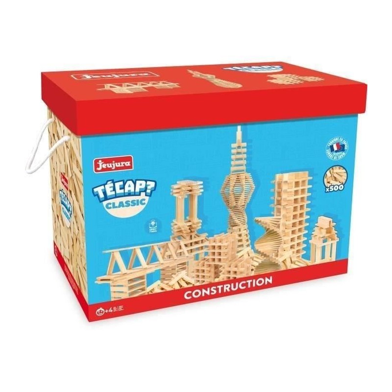 JEUJURA Tecap Classic - 500 planchettes en bois - jeu de construction