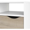 Meuble TV - 4 niches 2 tiroirs - Blanc / Chene - 117,2 x 39,1 x 57,4 c