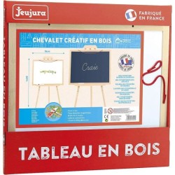 Chevalet créatif en bois - JEUJURA - Ardoise réversible et a suspend