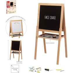 Grand tableau multifonctions en bois - JEUJURA - Ardoise craie et blan