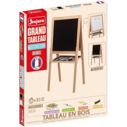 Grand tableau multifonctions en bois - JEUJURA - Ardoise craie et blan