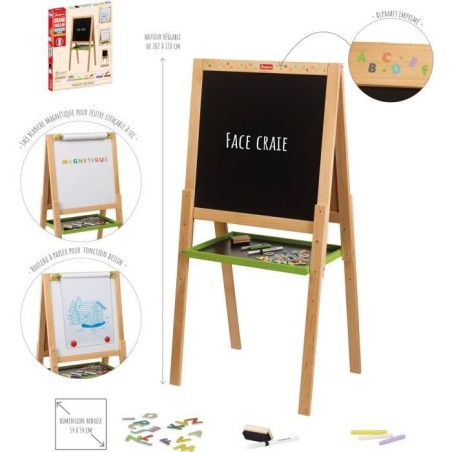 Grand tableau multifonctions en bois avec fonction dessin - JEUJURA -