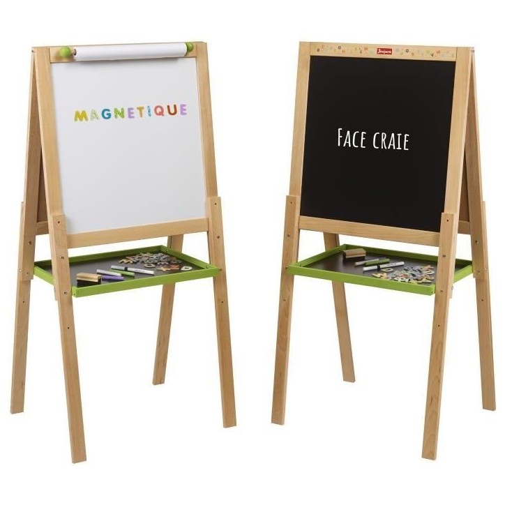Grand tableau multifonctions en bois avec fonction dessin - JEUJURA - Ardoise craie, face blanche magnétique Grand tableau multifonctions en bois avec fonction dessin - JEUJURA - Ardoise craie, face blanche magnétique