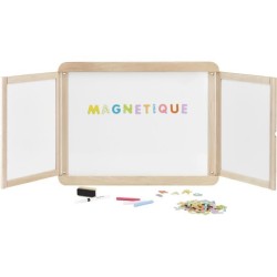 Tableau mural triptyque magnétique - JEUJURA - Ardoise centrale magn