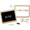 Ardoise d'écolier en bois - JEUJURA - Double face magnétique : craie