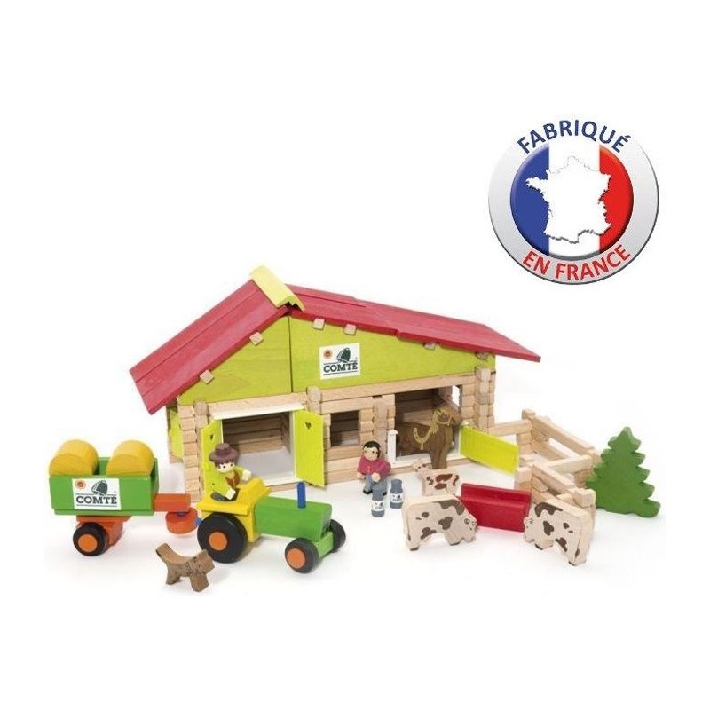 JEUJURA - Ferme en bois avec Tracteur et Animaux - 140 pcs JEUJURA - Ferme en bois avec Tracteur et Animaux - 140 pcs