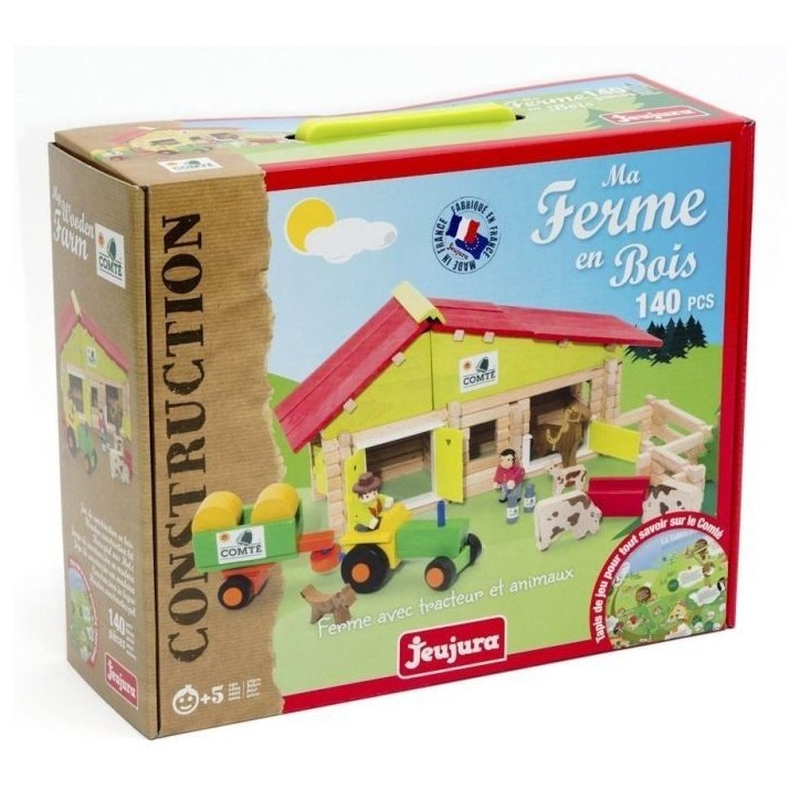 JEUJURA - Ferme en bois avec Tracteur et Animaux - 140 pcs JEUJURA - Ferme en bois avec Tracteur et Animaux - 140 pcs