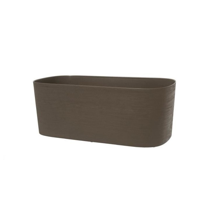 Jardiniere avec réserve d'eau - GARDEN ID Respect - Taupe 50 x 17 cm - 100% déchets ménagers - 100% recyclable - Surface stru