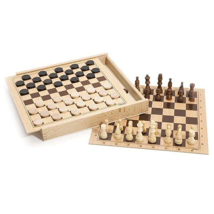 Coffret Jeux de Dames et Echecs Coffret Jeux de Dames et Echecs