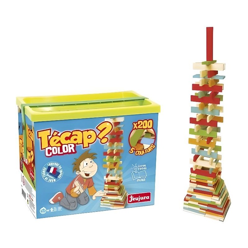 Jeu de construction en bois - JEUJURA - TECAP COLOR - 200 pieces - Mix Jeu de construction en bois - JEUJURA - TECAP COLOR - 200 pieces - Mix