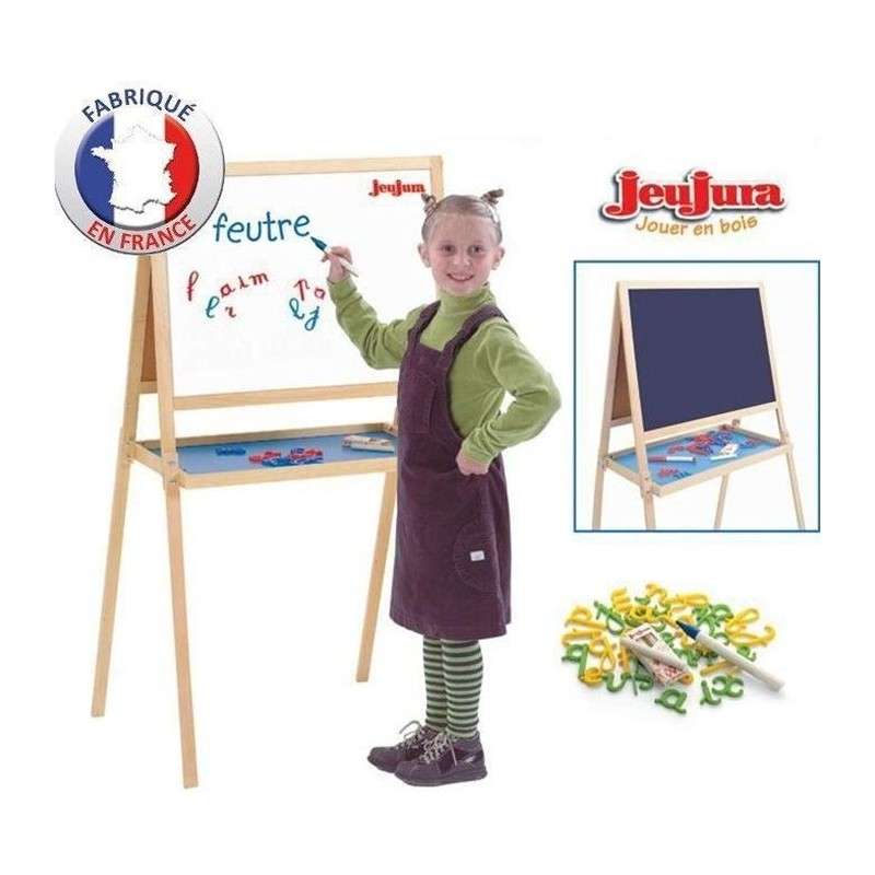 Jeujura - Tableau Double face Créatifs en Bois (craies + feutres) Jeujura - Tableau Double face Créatifs en Bois (craies + feutres)