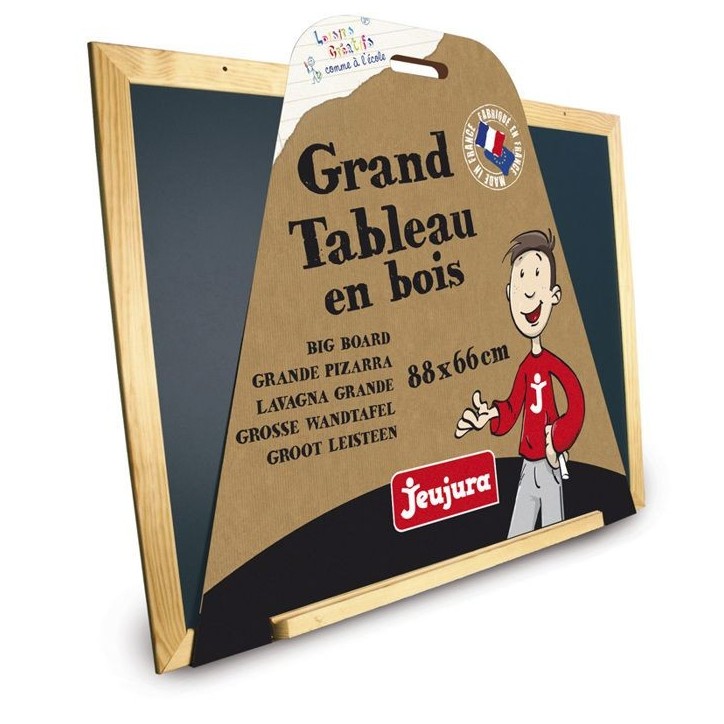 Tableau Noir en Bois - JEUJURA - Grand - 88cm x 66cm - Mixte - A partir de 3 ans Tableau Noir en Bois - JEUJURA - Grand - 88cm x 66cm - Mixte - A partir de 3 ans