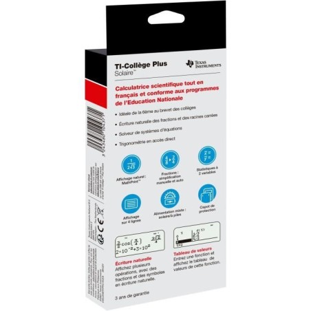 Calculatrice - TEXAS TEXAS INSTRUMENTS - TI-College Plus Solaire