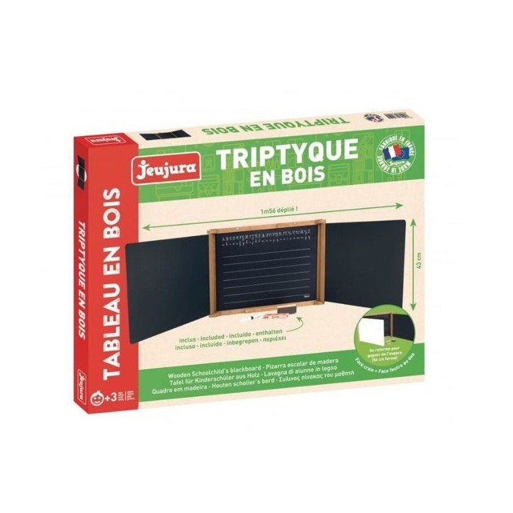Tableau Triptyque en Bois JEUJURA - Teinté Chene 59 x 46 cms