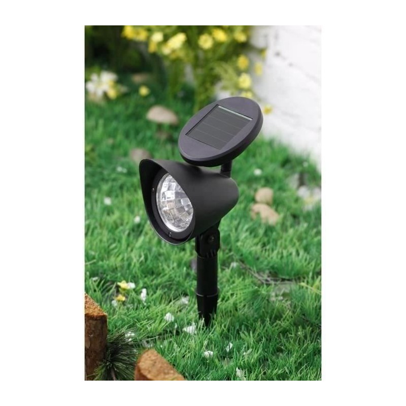 Spot solaire en plastique - 3 LED - Noir - GALIX Spot solaire en plastique - 3 LED - Noir - GALIX
