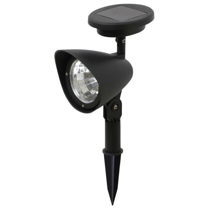 Spot solaire en plastique - 3 LED - Noir - GALIX Spot solaire en plastique - 3 LED - Noir - GALIX