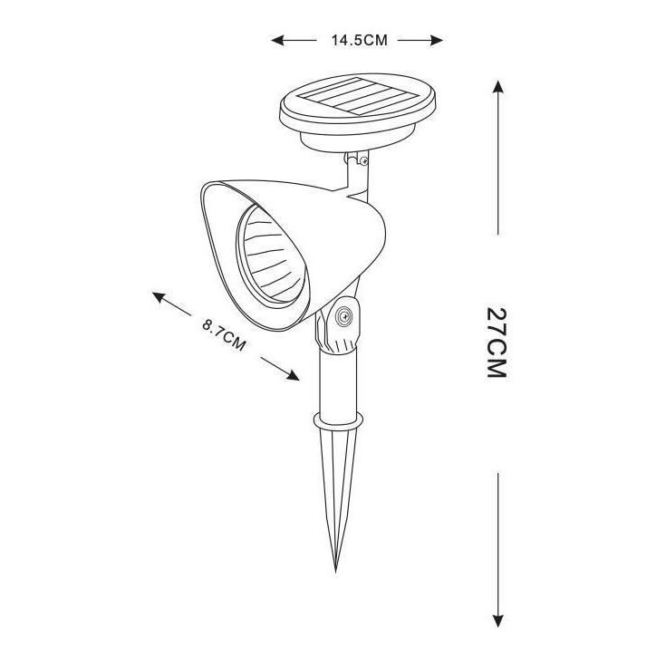 Spot solaire en plastique - 3 LED - Noir - GALIX Spot solaire en plastique - 3 LED - Noir - GALIX