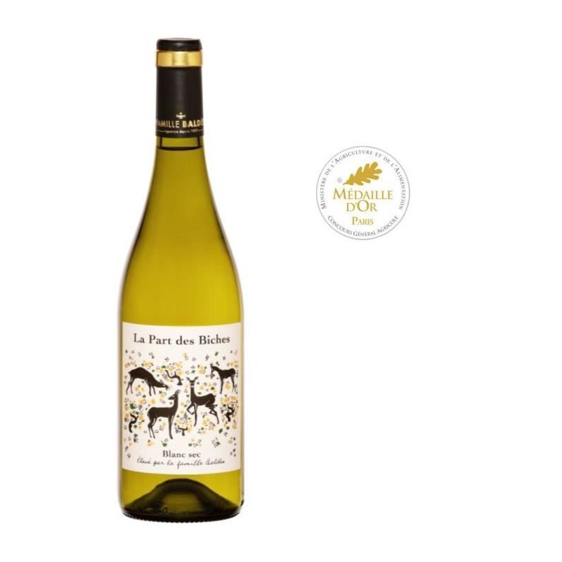 Jean Luc Baldes La part des Biches 2023 Comté Tolosan - Vin blanc du Jean Luc Baldes La part des Biches 2023 Comté Tolosan - Vin blanc du