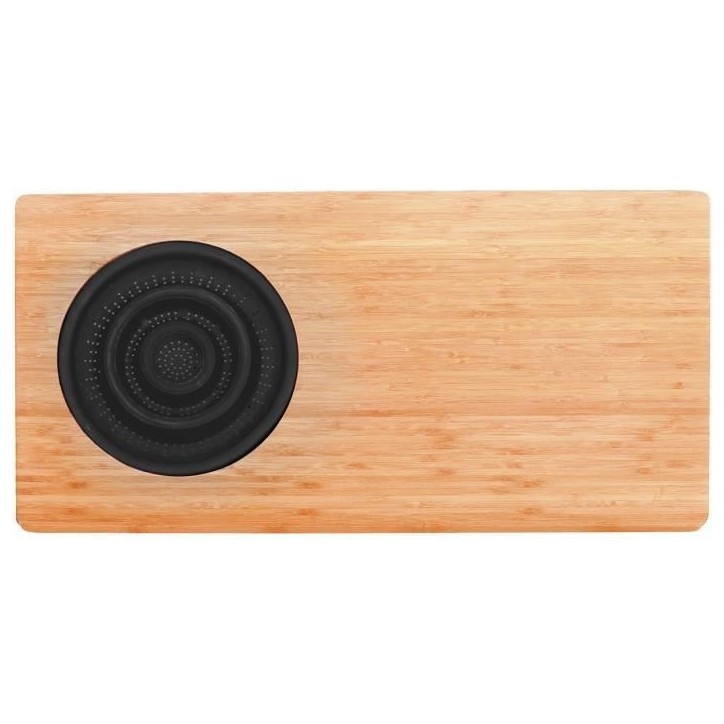 Planche a découper en bambou - JOCCA - Passoire en plastique - 58 x 29 x 1,8 cm - Naturel et noir Planche a découper en bambou - JOCCA - Passoire en plastique - 58 x 29 x 1,8 cm - Naturel et noir