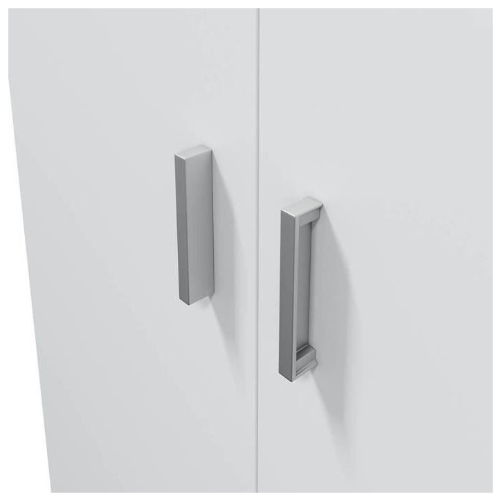 Meuble a chaussures armoire BASIC - 2 portes + 6 étageres - Mélaminé blanc - 30 paires - L75 x P36 x H101 cm
