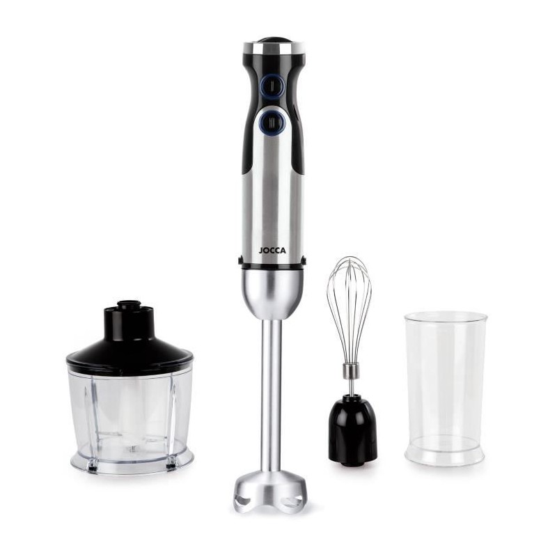 Mixeur plongeant - JOCCA - Avec accessoires - 1200 W - Noir et gris Mixeur plongeant - JOCCA - Avec accessoires - 1200 W - Noir et gris
