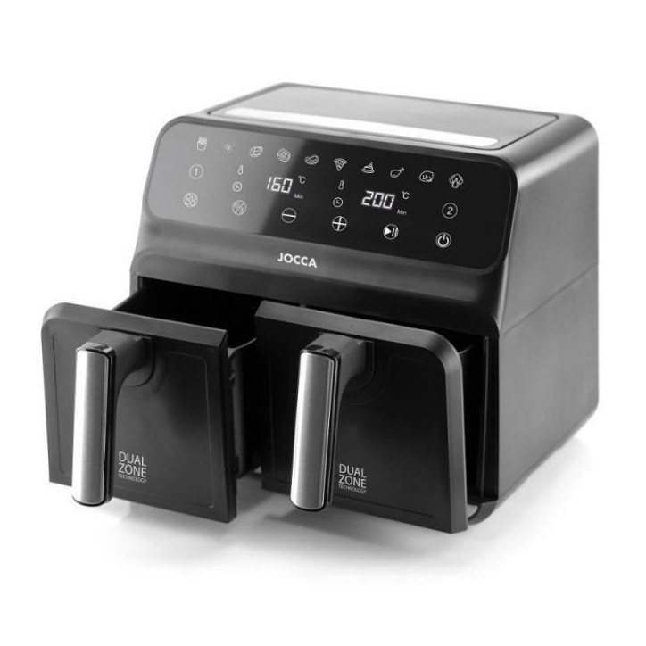 Friteuse Sans Huile Double - JOCCA - 2097 - 4L + 4L - 38,5x39,5x31,5 cm Friteuse Sans Huile Double - JOCCA - 2097 - 4L + 4L - 38,5x39,5x31,5 cm