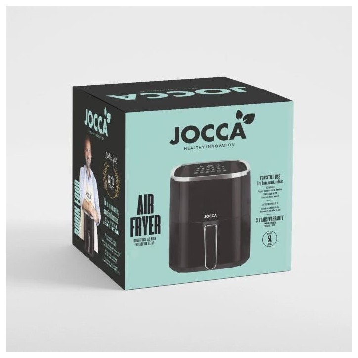 Friteuse sans huile JOCCA - 2196 - 5L - 1450 W - 28 x 26 x 35 cm - Noir