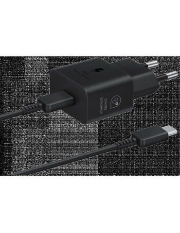 Chargeur SAMSUNG secteur Rapide - 25W USB C (avec câble) - Noir