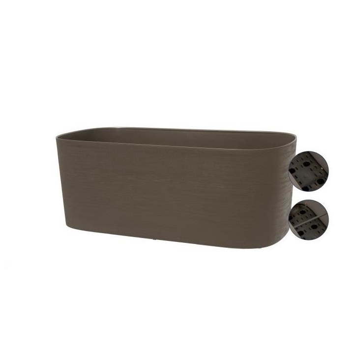 Jardiniere avec réserve d'eau - GARDEN ID Respect - Taupe 50 x 17 cm - 100% déchets ménagers - 100% recyclable - Surface stru