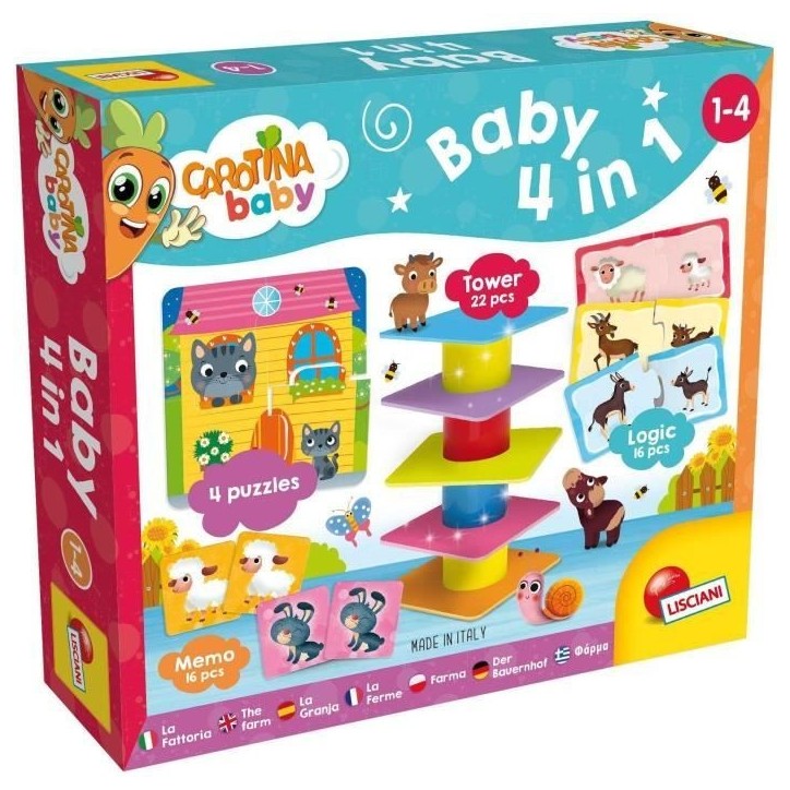 La Ferme 4 en 1 - Coffret éducatif - CAROTINA BABY - Puzzle et associations La Ferme 4 en 1 - Coffret éducatif - CAROTINA BABY - Puzzle et associations