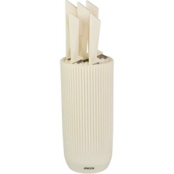 Set de 5 couteaux - JOCCA - Bloc en polypropylene - Beige